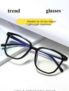 نظارة إطار مربع عدسة شفافة أنيقة للجنسين، ديكورية بتصميم بسيط - متعدد الألوان - مشاهدة 7