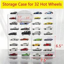 Display Case For 32 Hot WheelsMatchbox Cars Display Case Wall Mount Transparent Storage Case For 1/64 Diecast Cars Wall Hanging Stackable Clear Dustproof - Clear - View 5