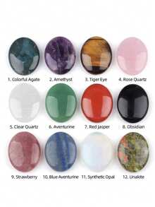 38x48mm Natural Crystal Oval Massage Stone, SPA Hot Compress Stone For Essential Oil Therapy - Oval Polished Stone - View 2