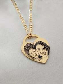 1pc Customized Photo Minimalist Painting Stainless Steel Multi-Shape Necklace, Fashionable, Minimalist, Casual, Retro, Y2K Style, Customizable, Personalized, Unique, Ideal Gift For Boyfriend, Girlfriend, Mom, Family, Friends, Daughter, Son, Grandparents - Multicolor - View 24