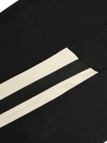 1 件男士春夏休闲宽松直筒裤，户外运动慢跑徒步训练运动裤，街头风格日常通勤时尚条纹直筒裤，秋季 - 黑色 - 查看 8