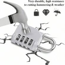 A Heavy-Duty Waterproof Metal Padlock With A 4-Digit Combination Lock - A Burglarproof Lock Suitable For Homes, Gyms, Lockers, Suitcases, Boats, And Cabinets - Easy-Use Key Lock (Padlock Only). - Multicolor - View 9