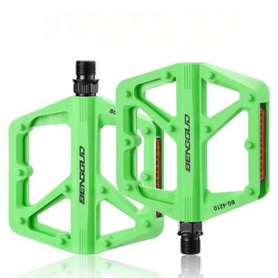 Pedales de bicicleta ultraligeros con doble rodamiento DU con Reflector, pedales planos para bicicleta de montaña y carretera, pedales de plataforma para bicicleta, accesorios para bicicleta