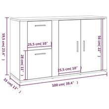 vidaXL Sideboard Sonoma-Eiche 100x33x59,5 cm Holzwerkstoff - Gelb - Übersicht 11