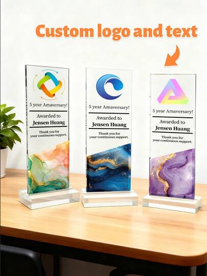 Customize Personalized Acrylic Award Plaque,Custom Text And Logo,Anniversary Gift For Him, Couple Gift,Unforgettable Gratitude Gift For Celebrating Special Days,Custom Corporate Recognition Trophy,Employee Award Plaque - Retirement Or Appreciation Gift For Staff & Manag