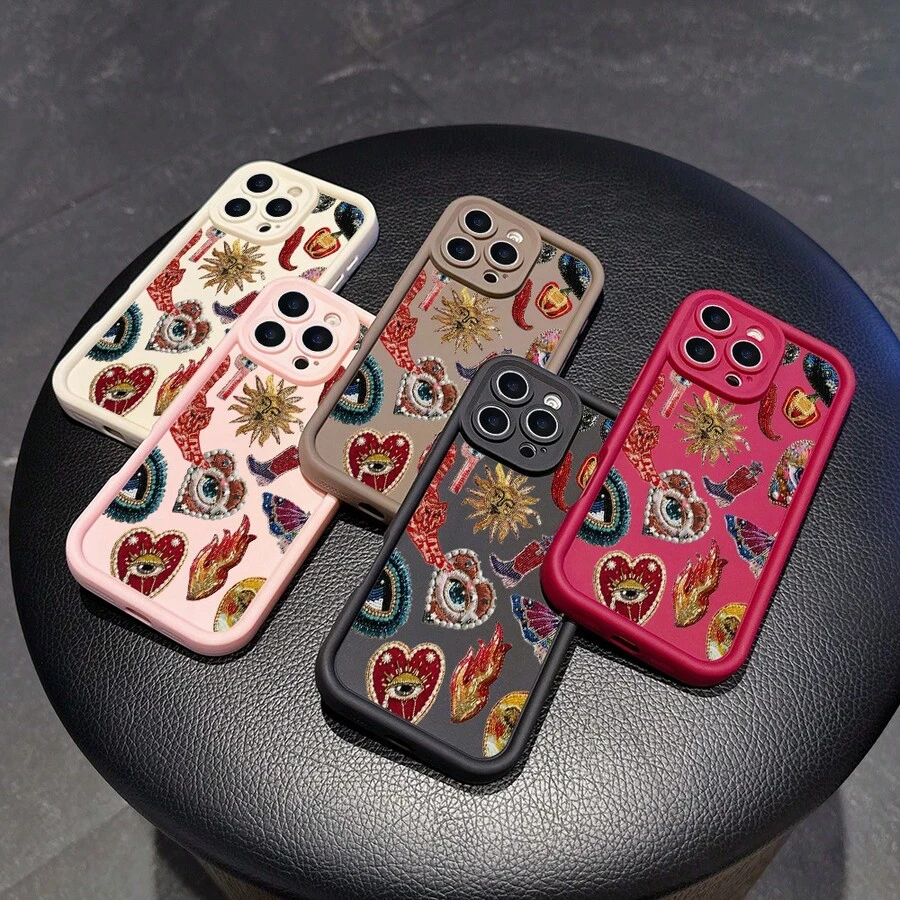 Einfache und stilvolle Handyhülle mit kreativen Mustern für iPhone 11/12/13/14/15/17 und Pro/EPlus/Pro Max, Galaxy S22/S23/S24/S25/Ultra/FE/EDGE und andere Modelle. Als Feiertagsgeschenk für Familie und Freunde, für Kinder, geeignet für Feiertage, Geburtstag, Valentinstag und andere Anlässe. - Verschiedenfarbig - Übersicht 1