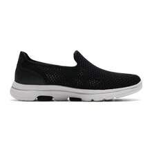 Skechers Giày nữ thường ngày GO WALK 5 - Giày liền thân thoải mái, nhẹ, thích hợp đi hàng ngày, hoạt động ngoài trời, thể thao 124163-BKW - Đen/trắng - Xem 4