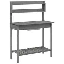 vidaXL 147,5x44x139,5 Cm Massivholz Tanne Pflanztisch Mit Waschbecken - A - View 2