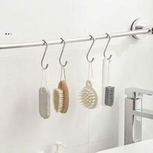 Ganchos de puerta en forma de S doble de acero inoxidable, fáciles de instalar, ganchos de puerta de estilo moderno de metal, adecuados para almacenamiento en la cocina y el baño - Plateado - Ver 2