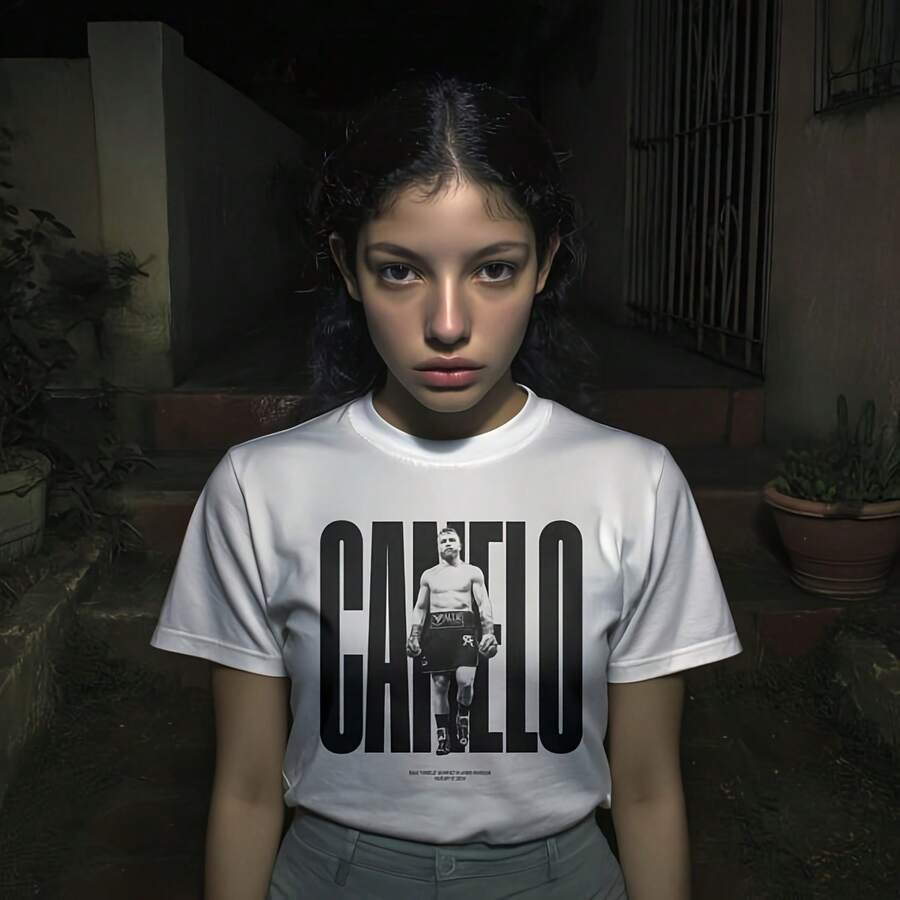 Canelo Alvarez Retro Graphic T-Shirt - Boxing Legend T-Shirt - 黑色 - 查看 1