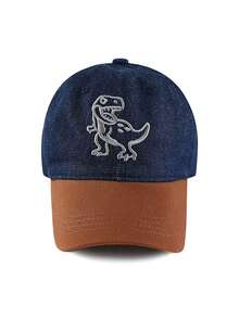 儿童牛仔棒球帽，恐龙鸭子图案帽檐帽，做旧幼儿遮阳帽，卡通户外遮阳帽，春秋新款 - 1PC - 查看 10