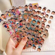10pcs Japanese Cartoon Stickers, Emoticon Meme Characters For Scrapbooking, Journal Decoration, Die-Cut Design - Multicolor - View 13