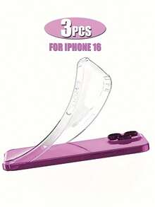 3件套高品质透明防摔TPU手机壳，适用于苹果17/17Pro/17ProMax/16/15/14/13/12/11/16Pro/16ProMax/16Plus/X/XSMax，柔软防震，保护手机后盖 - 無色 - 查看 4