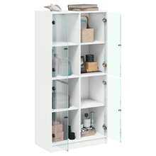 vidaXL Highboard mit Türen Weiß 68x37x142 cm Holzwerkstoff - Weiss - Übersicht 4