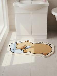 1 件柔软舒适的卡通水豚睡垫 - 毛绒仿羊毛，可机洗，适用于卧室或入口装饰，情人节/毕业礼物，室内舒适垫 | 卡通动物设计 | 卧室地毯，卧室装饰，卧室房间装饰，房间装饰，小地毯，毯子 - 彩色 - 查看 11