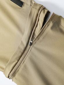 秋冬新款男士户外速干裤，可拆卸两件式徒步登山裤，防风防水运动裤 - 卡其色 - 查看 7