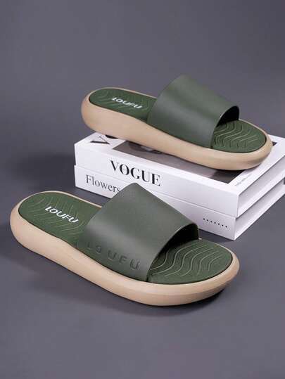 Men's Slip-On Sandals, Outdoor Casual Strap Slides With Backstrap - EVA High Elastic Sole, Lightweight, Breathable, Thick Sole, Loose Fit Plus Size, All Season - Comfortable, , Waterproof Beach Shoes - Men's Slip-Resistant Slippers, Solid Color Perforated Shoes, Spring/Summer Solid Color High Elastic Flip Flops, Patchwork Men's Sandals, Spring/Summer