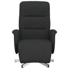vidaXL Relaxsessel Mit Fußteil Schwarz Stoff - Noir - Voir 3