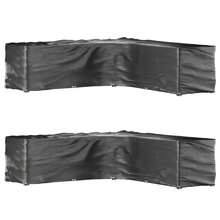 vidaXL Gartenmöbel-Abdeckungen in L-Form, 2 Stück, 20 Ösen, 300x300x90 cm - Noir - Voir 1