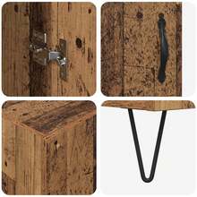 vidaXL Highboard Altholz 69,5 x 34 x 180 cm Holzwerkstoff - Gelb - Übersicht 11