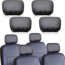 Tallew 4 Pcs Universal Car Headrest Cover Soft Car Seat Rest Cover Protector Fabric Head Rest Coverings For Truck Auto(Gray) - ColorB - View 1