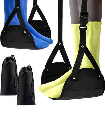 1个户外旅行便携式悬挂式充气脚垫，舒适悬挂式脚垫，适用于长途飞行、高铁、办公室等场合。