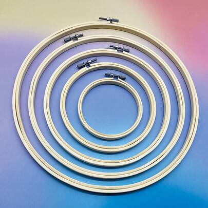 5件套绣绷套装 [10/15/20/25/30厘米和8/13/18/23/27厘米，两套可选]，花园装饰环，5种不同尺寸，错落有致的装饰，DIY婚礼场地装饰工具