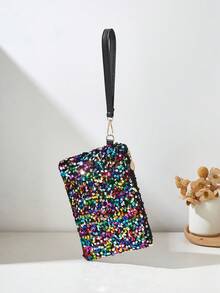 Sequin Women's Envelope Bag, Small Handbag, Clutch, Phone Pouch, Coin Purse - Multicolor - View 3