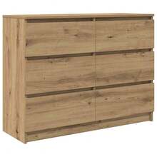 vidaXL Sideboard Artisan-Eiche 100x35x76 cm Holzwerkstoff - Gelb - Übersicht 2