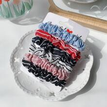 Bộ 6 dây buộc tóc bằng satin, dây buộc tóc nhiều kiểu dáng, đa năng. - Nhiều màu - Xem 8