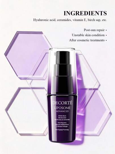 DECORTÉ 2nd Gen Travel Size New Purple Bottle Skin Repair Essence. Moisturizing & Refreshing Skin Priming Essence. 12ml/0.4oz
