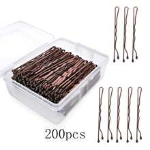 50/100pcs Bobbi Pins,Curling Clips,Non-Slip Hair Clips For Women,With Storage Box,Suitable For All Hair Types Hair - Brown - View 9