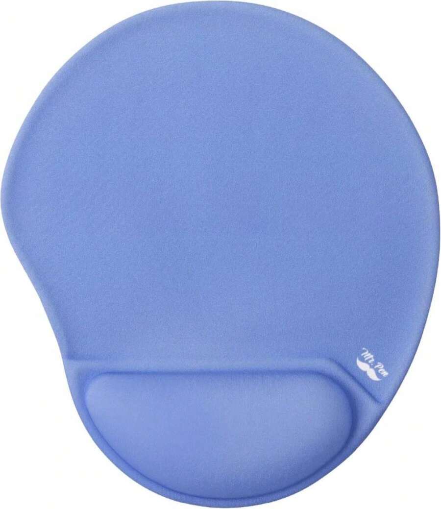 Mr. Pen- Ergonomic Mouse Pad With Wrist Rest, Dusky Blue-Purple Breathable Fabric With Memory Foam Cushion, Non-Slip Rubber Base, Gel Mouse Pad With Wrist Support - ColorE - 查看 1