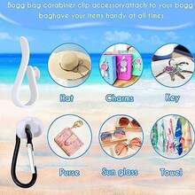 AIERSA Inserts Hooks Accessories For Bogg Bags, Charms Key Holder Carabiner, Pouch Earphone Tassel Keychain Cup Holder Attachment Compatible With  Rubber Beach Totes - 白色 - 查看 4