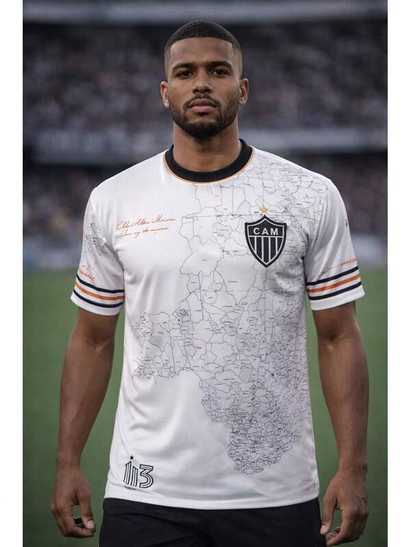 CAMISA DO ATLETICO MINEIRO BEGE MAPA ENVIO IMEDIATO