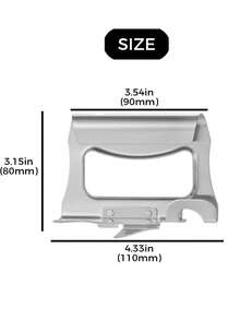 1/2 piezas Abrelatas manual de acero inoxidable estilo japonés, herramienta de cocina multifuncional para uso doméstico y al aire libre - Plateado - Ver 8