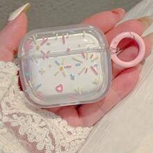 Transparent Earphone Case With Oil Painting Fireworks Design, Transparent And Refreshing Earphone Cover, Earphone Shockproof Case, Compatible With Apple Bluetooth Earphone Protection Case - Clear - View 9