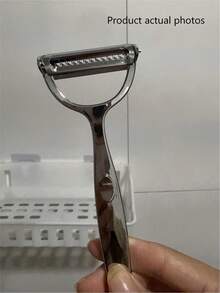 1pc Multifunctional Stainless Steel Vegetable Peeler - Easy Grip Fruit Potato Slicer, Easy To Clean, Suitable For Home And Restaurant, Vegetable Grater Fruit Peeler, Practical Kitchen Tool - Silver - View 12