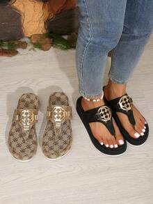 New Thick Sole Wedge Slide Sandals For Women, Fashion Summer Beach Slippers - Black - View 8