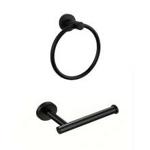 2pcs Set: Round Towel Ring + Toilet Paper Holder, Drill-Mounted Sturdy, Suitable For Bathroom, Toilet, Balcony, Kitchen - Multicolor - View 3