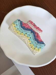 1pc Women's Bohemian Knitted Flower, Cherry, Strawberry Design Hair Clip Headpiece, Matte Non-Slip Hair Claw Clip Bun Maker Suitable For Beach, Holiday, Wedding, Party, Daily Use - Multicolor - View 11