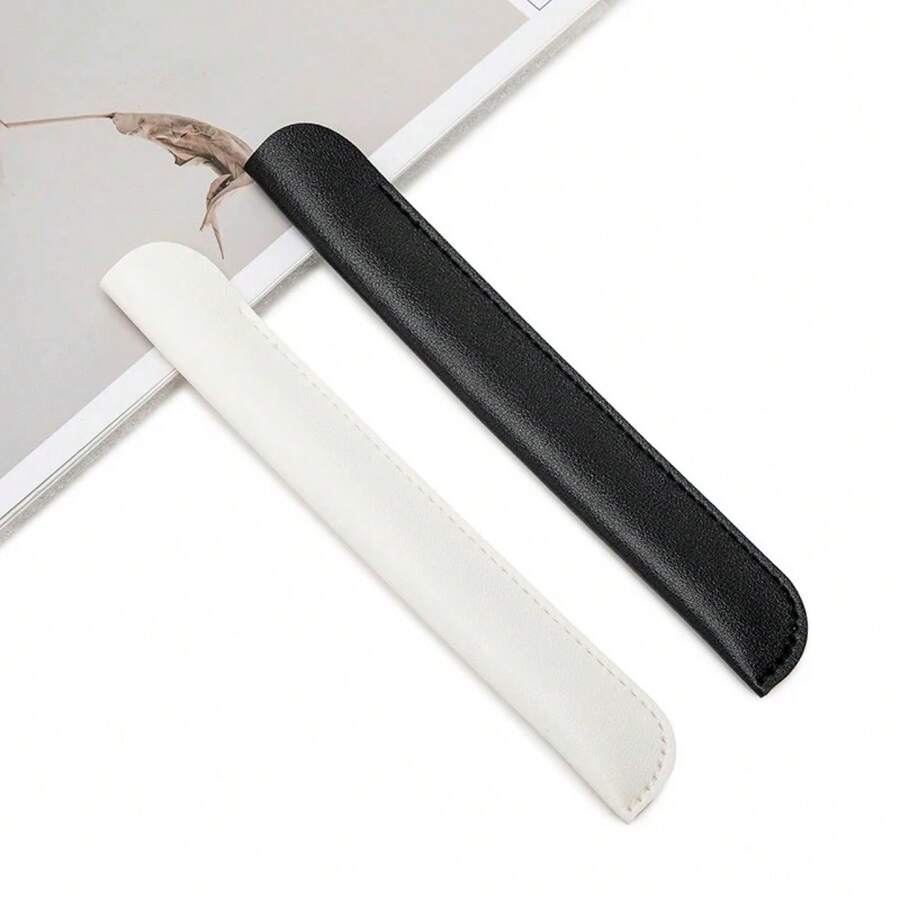 Estuche para bolígrafos resistente al desgaste y antiarañazos de PVC, bolsa para lápices impermeable para oficina y estudio - negro - Ver 1