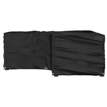 vidaXL Gartenmöbel-Abdeckung In L-Form 12 Ösen 185x185x70 Cm - Black - View 5