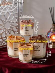 1pc Coffee Cup Shaped Candle (Iced Coffee/Caramel Latte) - Long-Lasting Plant-Based Fragrance, Suitable For Living Room/Bedroom Relaxation, Candle Holder | Home Decor, Ramadan/Valentine's Day/Carnival/Easter/Party Gift, Wedding Accessory, Gift For Coffee Lovers, Unisex - Multicolor - View 4