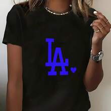 Heart LA Crewneck Sweatshirt Dodgers Blue_2186_t2 - 黑色 - 查看 8