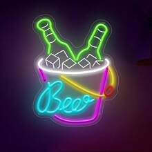 Letrero de neón de cerveza para decoración de pared, letrero de neón regulable, barra de luces LED para hombre, letrero de luz de cueva para recámara, hogar, bar, tienda, pub, bistró, fiesta, hotel - Tatuaje abierto - Ver 7