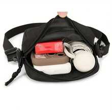 Fluorescent Green Fashionable Printed Design Crossbody Bag, Adjustable Strap, Multi-Compartment Lightweight And Easy To Carry Daily Shoulder Bag, Zipper Closure, Perfect Gift For Friends - Black - View 3