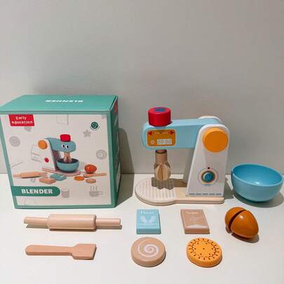 Wooden Pretend Kitchen Appliance Set, Includes Juicer, Coffee Maker, Blender And More, Perfect For Toddler Role Play And Learning, Ideal Gift For Boys And Girls