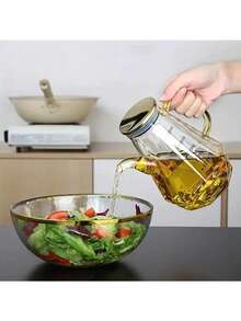 1 Chai dầu thủy tinh hình kim cương, Bình đựng dầu giấm nấu ăn nhà bếp có nắp bằng thép không gỉ - Nhiều màu - Xem 5