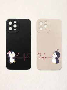 2个企鹅情人节图案相机镜头保护壳，兼容 17、Air、17 Pro、17 Pro Max、16 Pro Max、16 E、14/13、12、11 Pro Max、XS Max、X、XR、8、7、6S、Plus、Mini以及Galaxy A13 5G、S21 FE5G、A15、A21S、A34、A12、S21、S25，防震手机壳，适合作为生日礼物送给女朋友、男朋友或自用，国际版，非国内版。 - 彩色 - 查看 67